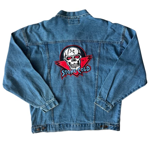 빈티지 90s WWF Stone Cold 데님 자켓