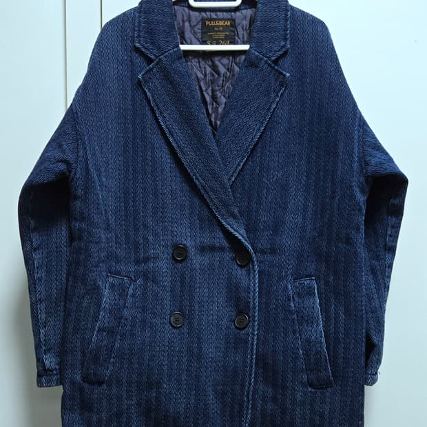 풀앤베어 데님 헤링본 헤비코트 S사이즈