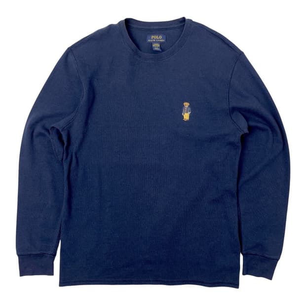 폴로 랄프로렌 베어 와플 긴팔 슬립웨어 롱슬리브 네이비 L