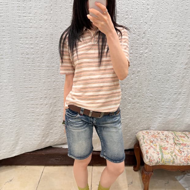 rose milk stripe tee