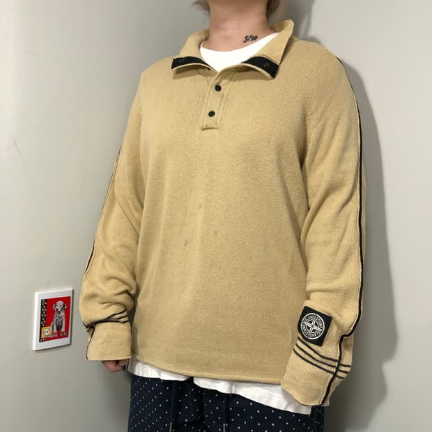 스톤아일랜드 90‘s 반집업 니트 