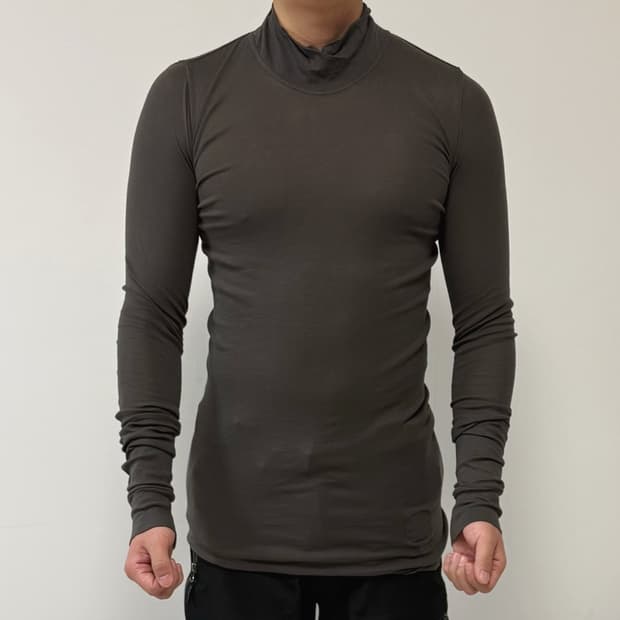 릭오웬스 09FW 다크쉐도우 넥 롱슬리브 다크 더스트