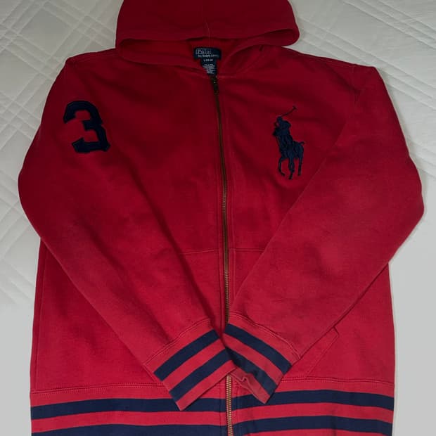 폴로 랄프로렌 빅포니 레드 후드집업 