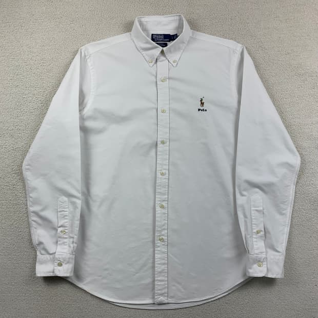 폴로 랄프로렌 스펠아웃 포니로고 화이트 옥스포드 셔츠