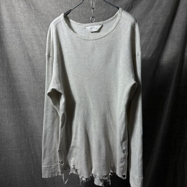 ANCELLM Distressed Waffle Knit