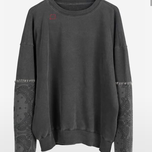 투스페이스 피그먼트다잉 맨투맨 차콜