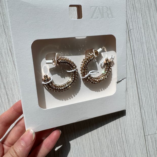 [자라] 빈티지 라인스톤 귀걸이, 새상품