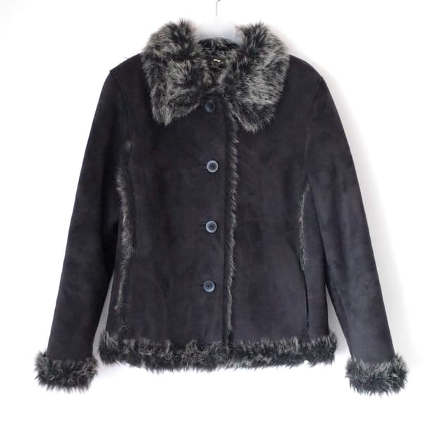 차콜 퍼 자켓 퍼코트