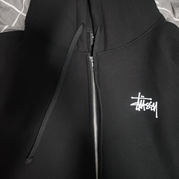 스투시 후드집업 블랙 L