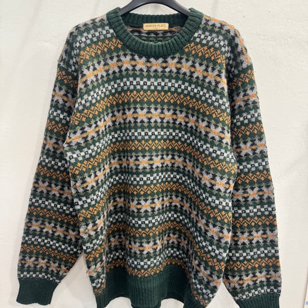 japan vintage 패턴 라운드니트