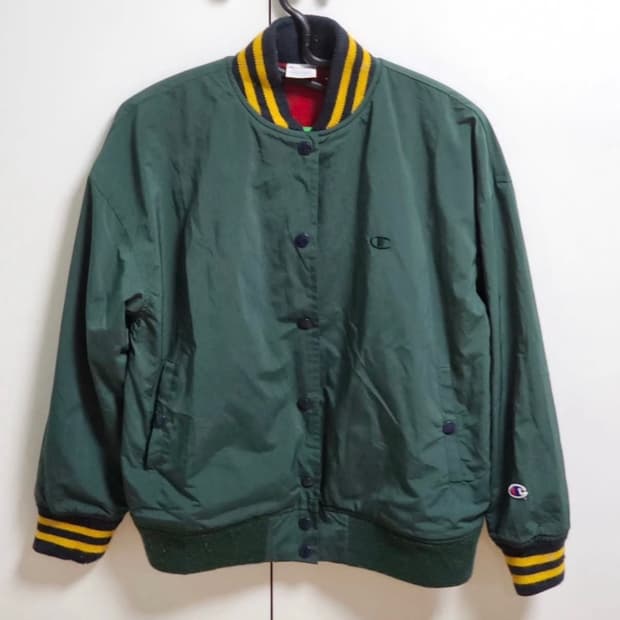 챔피온 딥그린 블루종 봄버
