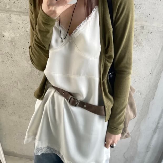 힙이레 레이스 레이어드 원피스