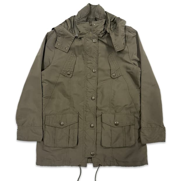 빈티지 spinkle 카키 집업 후드 야상