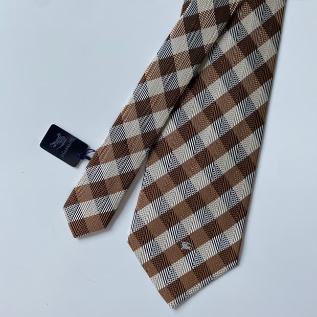 미사용품 택달린 버버리 심플로고 명품 정품 넥타이 (Burberry)