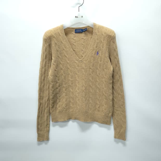 폴로 캐시미어 케이블 브이니트 (여성44~55)