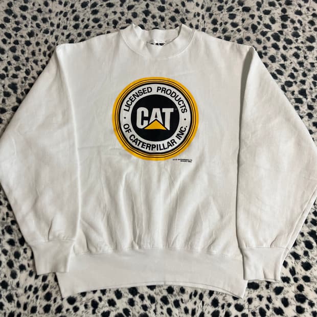 빈티지 USA 90s 캐터필러 CAT 서클 로고 스웻셔츠 M 95