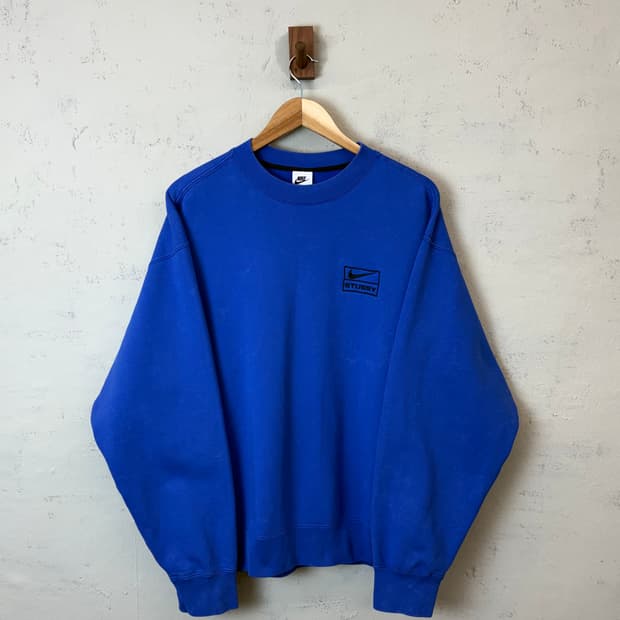 나이키 스투시 NRG 워시드 크루넥 맨투맨 블루