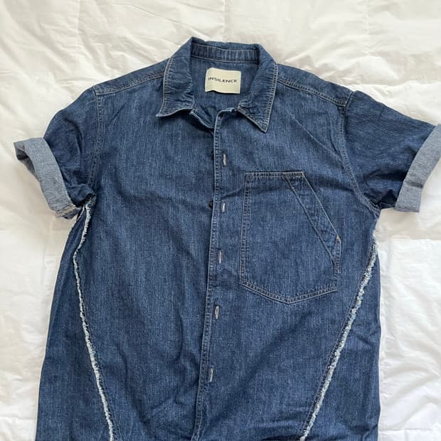 인사일런스 데님 하프셔츠 INSILENCE DENIM HALF SHIRT