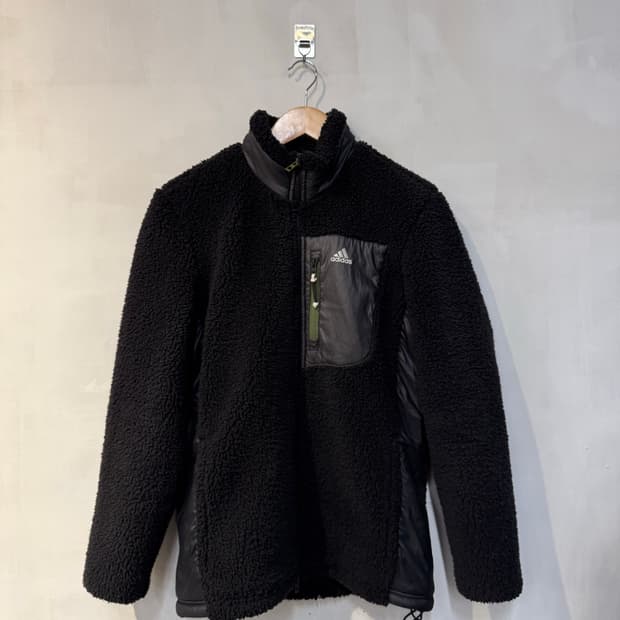 아디다스 블랙 플리스 집업