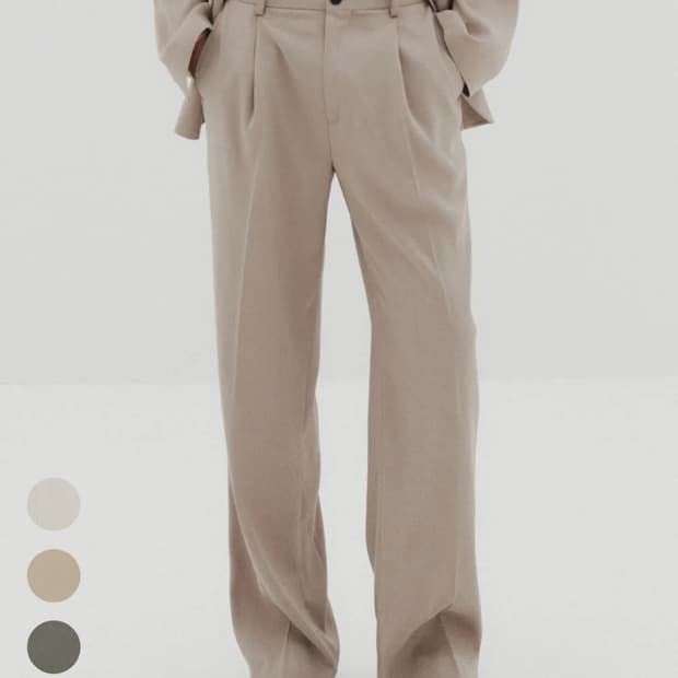 린넨 라이크 원턱 팬츠 L