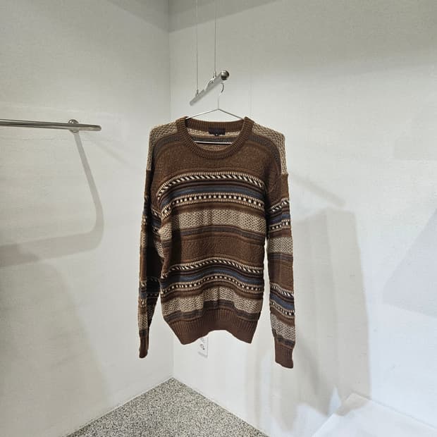 Vintage 패턴 울 니트 스웨터