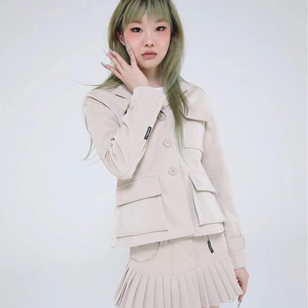 어글리쉐도우 uglyshadow pleated leather jacket