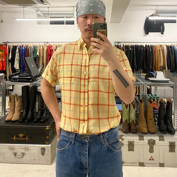 70's SEARS 1/2 check shirts 70년대 시어스 셔츠