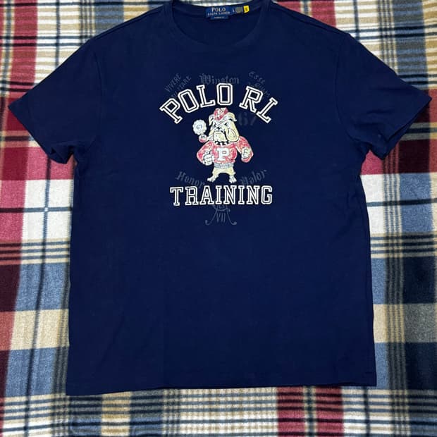 백화점 정품) 폴로 랄프로렌 불독 그래픽 티셔츠(네이비,L)