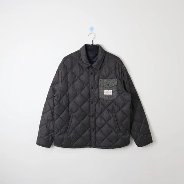 CLOSSHI Harris Tweed Pocket Quilted Down