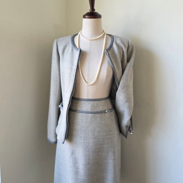 courreges 꾸레쥬 각인 집업 트위드 셋업