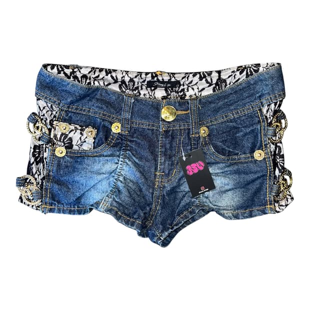 Skinny Lip 스키니립 셔링 링 레이스 숏팬츠 갸루y2k