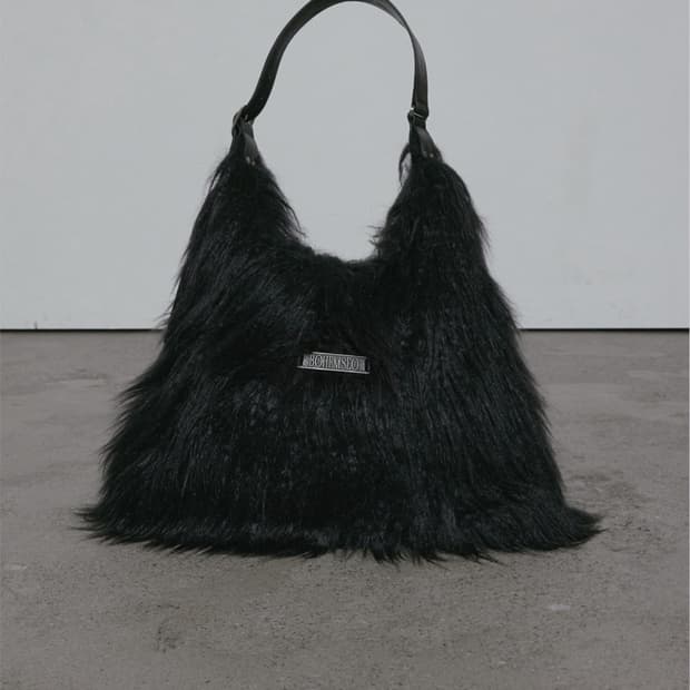 보헤미안서울 롱 헤어 스트랩 호보백 블랙