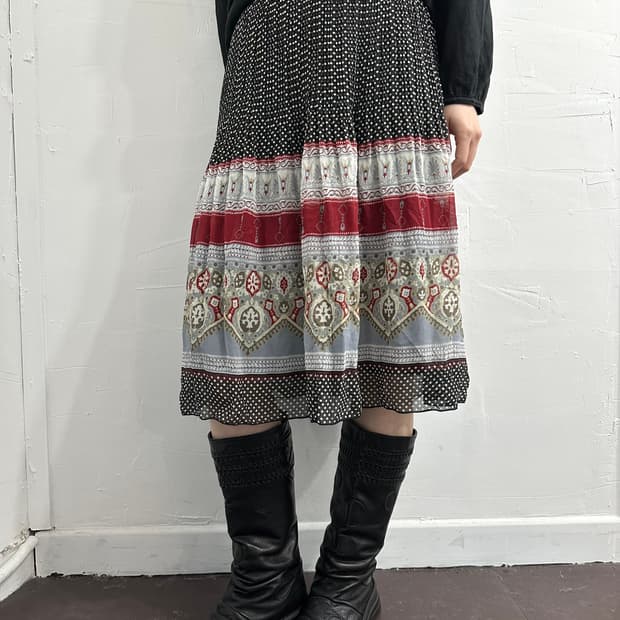 ethnic dot skirt