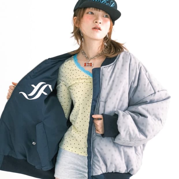 (새상품/택O) 샵페어리 봄버 자켓 네이비