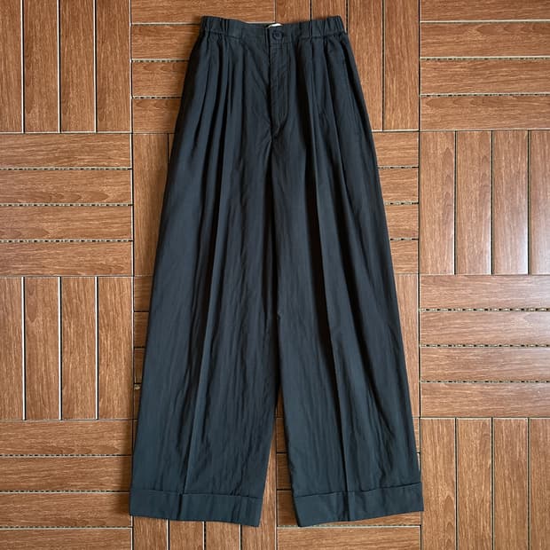 Issey miyake twopleats wide cotton pants
