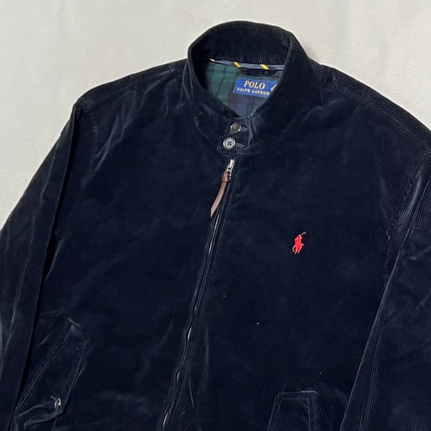 XL 폴로랄프로렌 넥 버튼 네이비 코듀로이 자켓