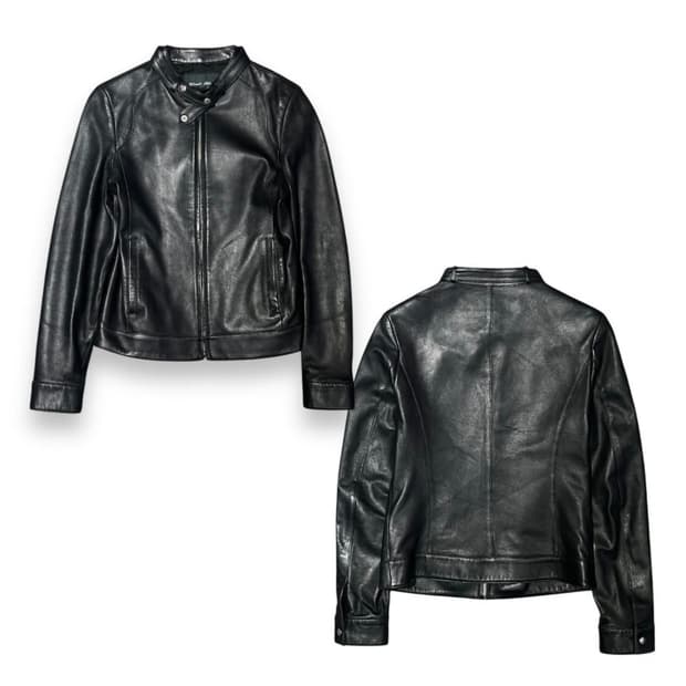 양가죽 바이커 레더 자켓 블랙