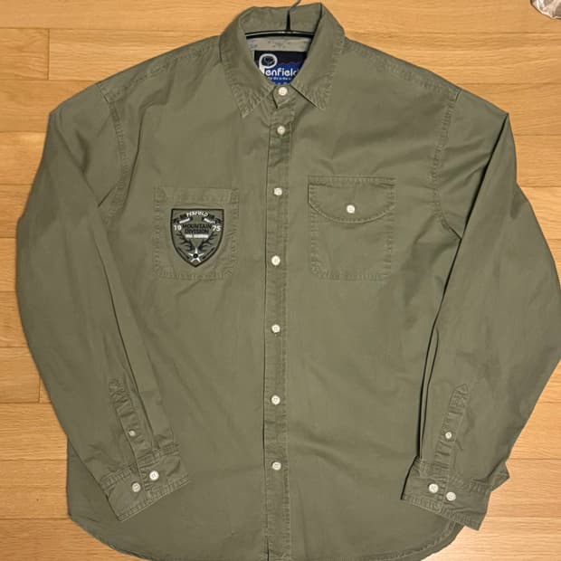 올리브 밀리터리 셔츠