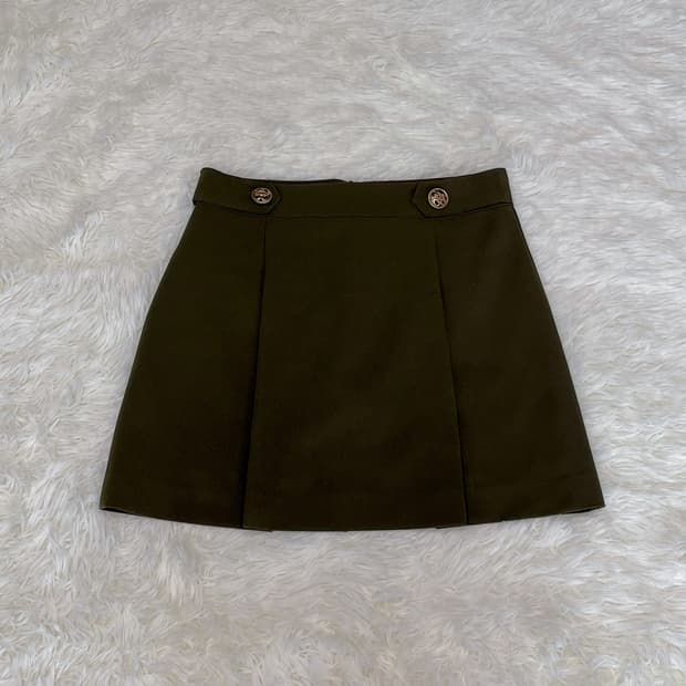 카키 금장 스커트