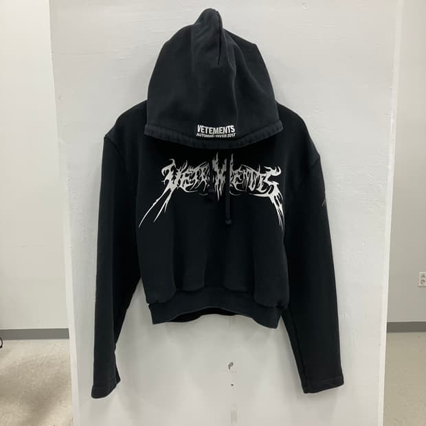 17fw 베트멍 블랙 다크니스 크롭 후드티 XS