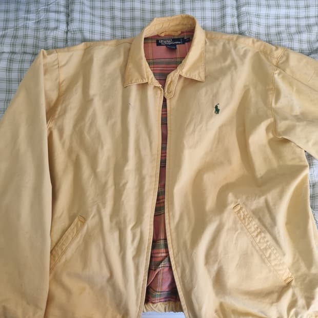 연노란색 폴로 해링턴 자켓