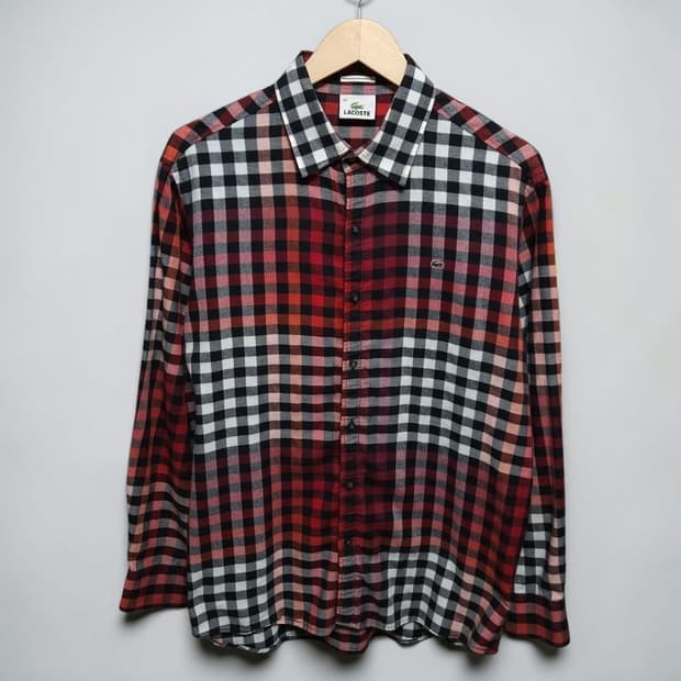 100 Lacoste 라코스테 체크 셔츠 멀티컬러 코튼