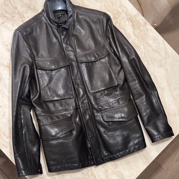 theory 띠어리 레더자켓 브라운 xs