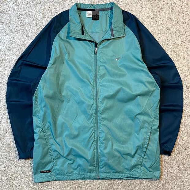00's 나이키 올드스쿨 스우시 배색 바람막이 자켓 민트