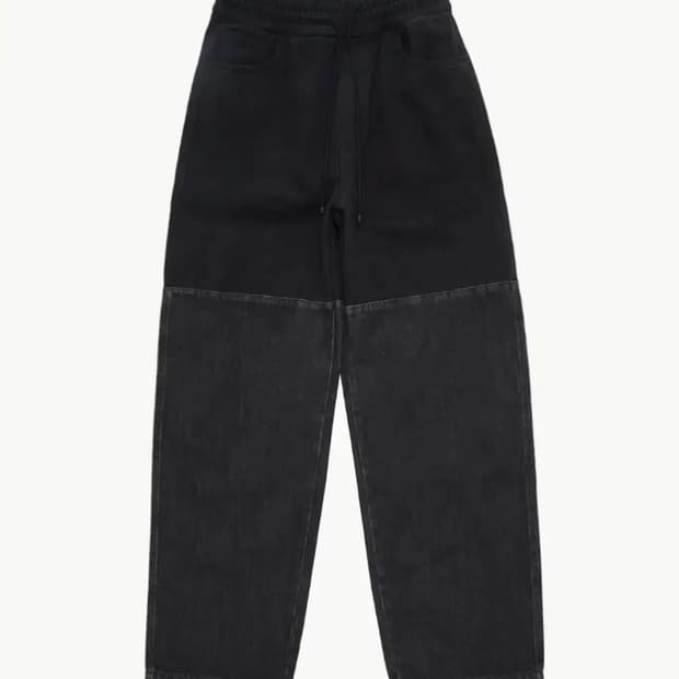 아모멘토 드로우스트링 데님 팬츠 블랙 M
