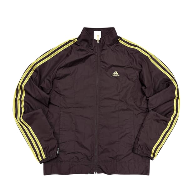 아디다스 우먼스 브라운 골드 삼선 바람막이(L)