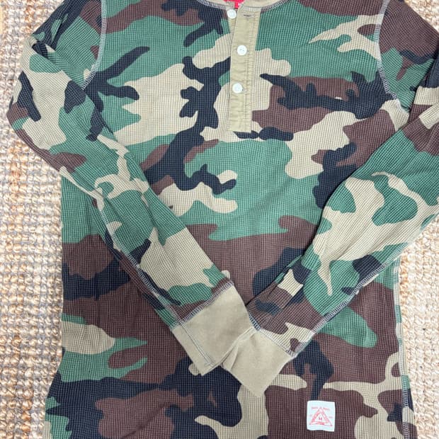 슈프림 우드랜드 카모 헤리 헨리 서멀 셔츠 M