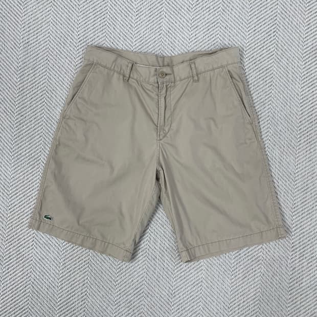 라코스테 클래식핏 베이지 면 반바지 32인치