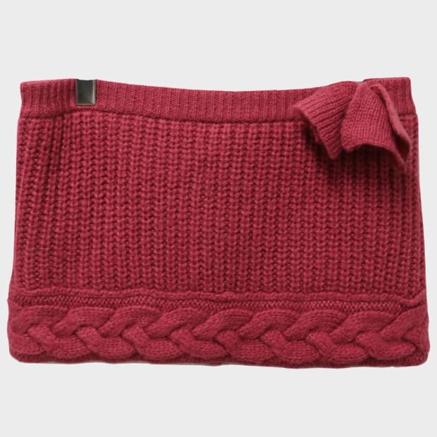 바디드레싱 레드 울 모헤어 혼방 니트 미니스커트 61249