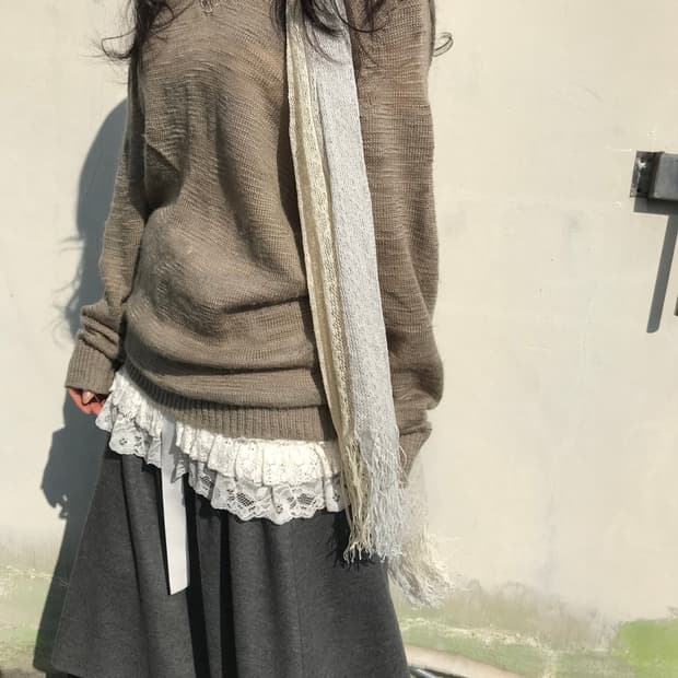 레이스 미니 레이어드 스커트